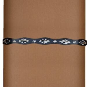 Western Adjustable Leather Hatband Black with Silver Diamond Shaped Conchos